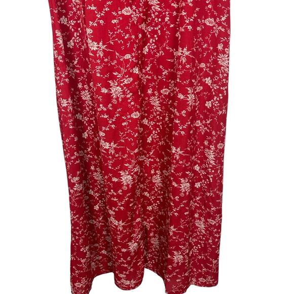 NWT Missguided High Neck Puff Sleeve Midi Dress Red Floral Size US 12 - Picture 9 of 15